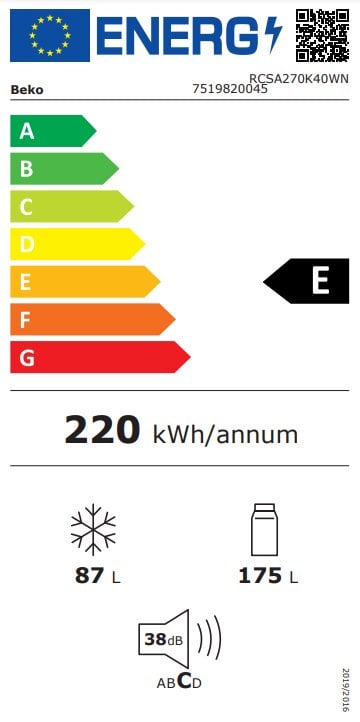 Beko RCSA270K40WN nuotrauka